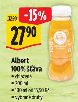 Albert 100% šťáva, 200 ml