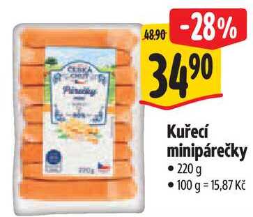 Kuřecí minipárečky, 220 g