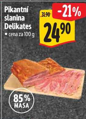 Pikantní slanina Delikates, cena za 100 g