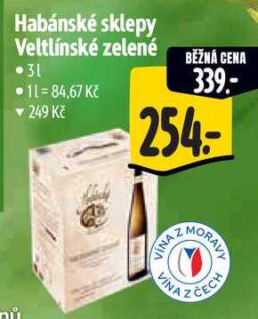 Habánské sklepy Veltlínské zelené, 3 l