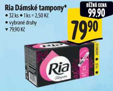 Ria Dámské tampony, 32 ks 