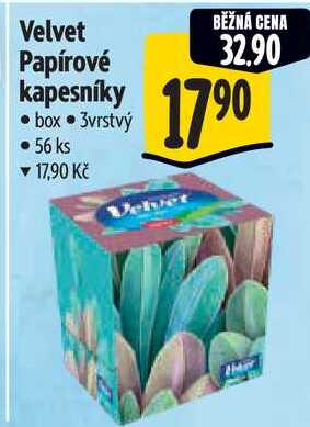 Velvet Papírové kapesníky, 56 ks
