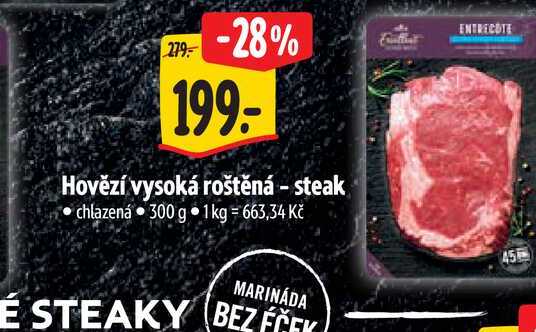   Hovězí vysoká roštěná - steak  300 g