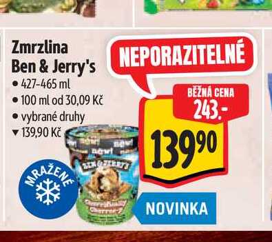Zmrzlina Ben & Jerry's 427-465 ml  