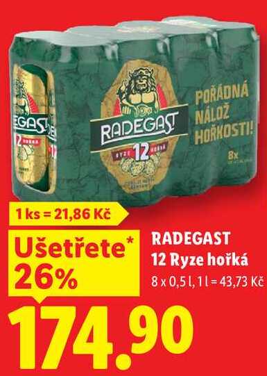 RADEGAST 12 Ryze hořká, 8x 0,5 l