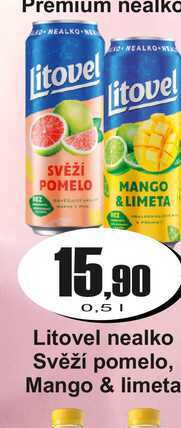 Litovel nealko Svěží pomelo, Mango & limeta 0,5 L