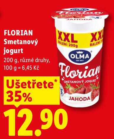 FLORIAN Smetanový jogurt, 200 g