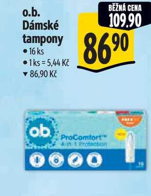 o.b. Dámské tampony  16 ks 