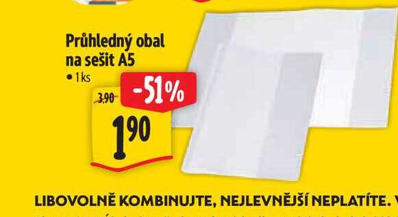 Průhledný obal na sešit A5 1 ks