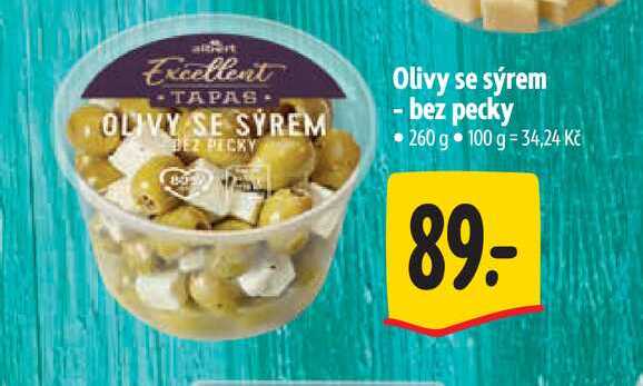 Olivy se sýrem bez pecky 260 g