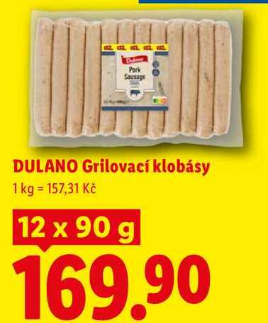 DULANO Grilovací klobásy, 12x 90 g
