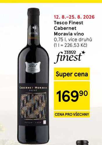 Tesco Finest Cabernet Moravia víno, 0.75 l, více druhů