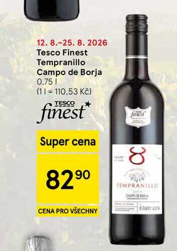 Tesco Finest Tempranillo Campo de Borja, 0.75 l