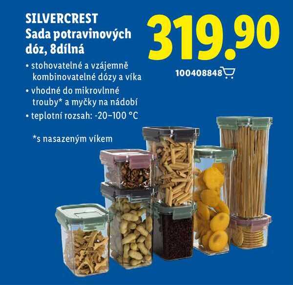SILVERCREST Sada potravinových dóz, 8dílná 