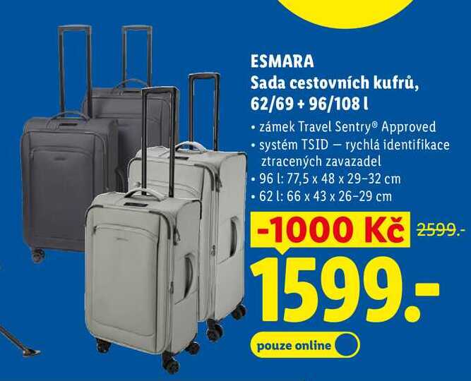 ESMARA Sada cestovních kufrů, 62/69+ 96/1081