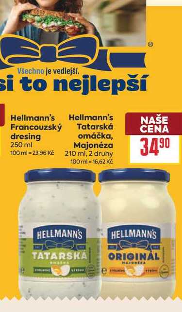 Hellmann's Tatarská omáčka, Majonéza 250 ml 
