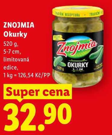 ZNOJMIA Okurky, 520 g