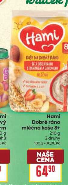 Hami Dobré ráno mléčná kaše 8+ 210 g