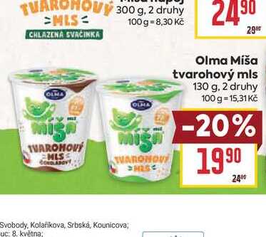 Olma Míša tvarohový mls 130 g