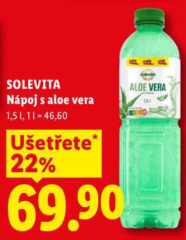 SOLEVITA Nápoj s aloe vera, 1,5 l