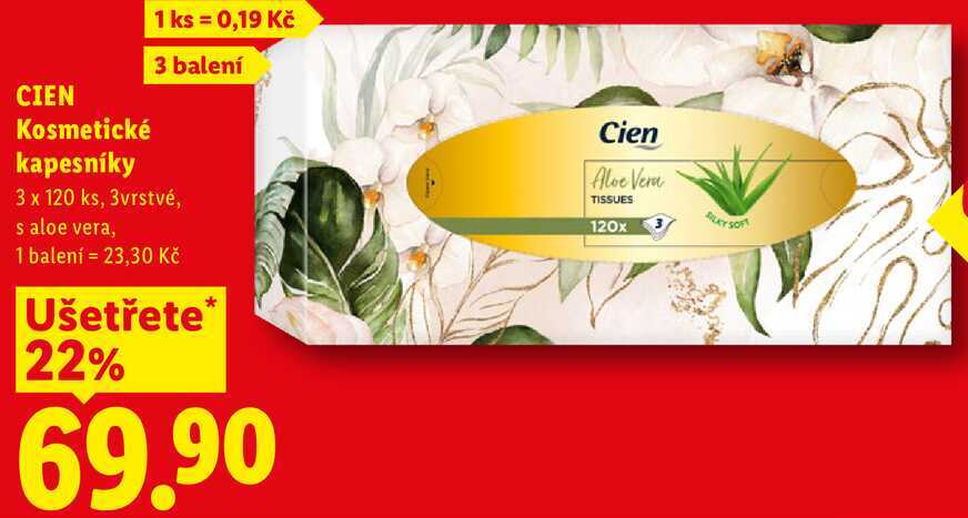 CIEN Kosmetické kapesníky, 3x 120 ks