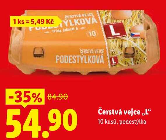 Čerstvá vejce ,,L", 10 kusů