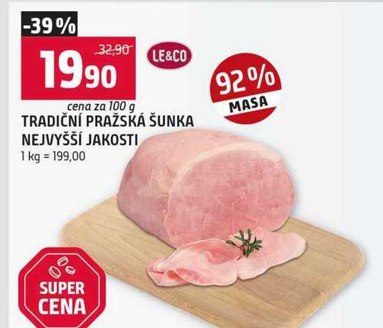 TRADIČNÍ PRAŽSKÁ ŠUNKA NEJVYŠŠÍ JAKOSTI 100g