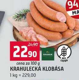 KRAHULECKÁ KLOBÁSA 100g