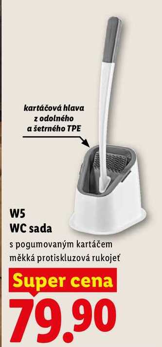 W5 WC sada, s pogumovaným kartáčem měkká protiskluzová rukojeť