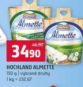 HOCHLAND ALMETTE 150 g vybrané druhy