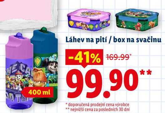 Láhev na pití / box na svačinu