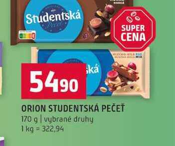 ORION STUDENTSKÁ PEČEŤ 170 g vybrané druhy