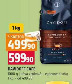 DAVIDOFF CAFE 1000 g káva zrnková vybrané druhy