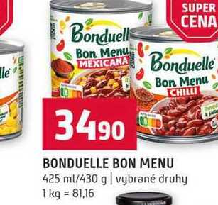 BONDUELLE BON MENU 425 ml/430 g vybrané druhy