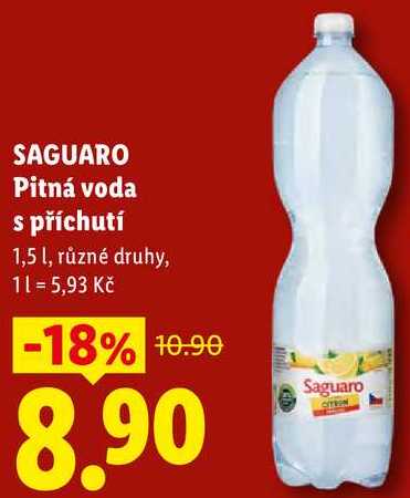 SAGUARO Pitná voda s příchutí, 1,5 l