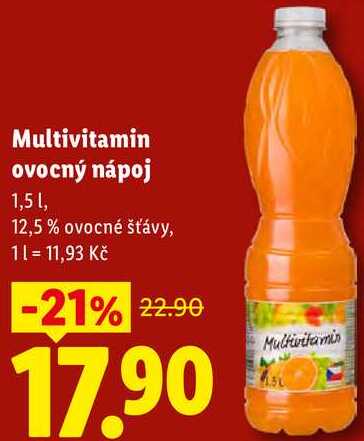 Multivitamin ovocný nápoj, 1,5 l