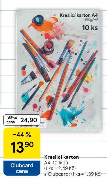 Kreslici karton A4, 10 listů