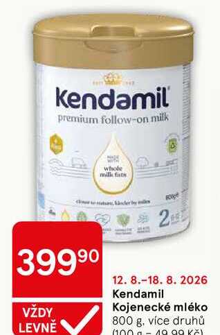 Kendamil Kojenecké mléko, 800 g, více druhů