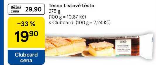 Tesco Listové těsto, 275 g