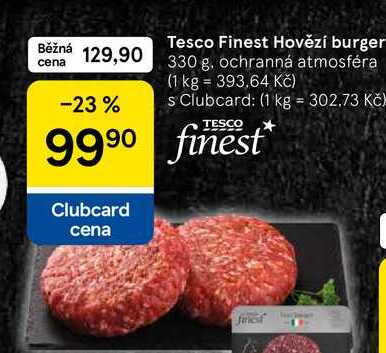 Tesco Finest Hovězí burger, 330 g