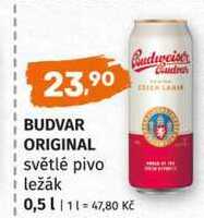BUDVAR ORIGINAL světlé pivo ležák 0,5l