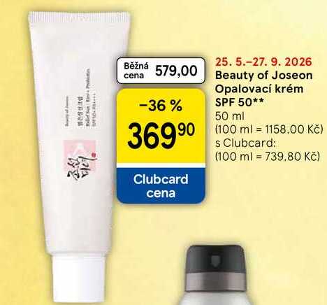 Beauty of Joseon Opalovací krém SPF 50, 50 ml