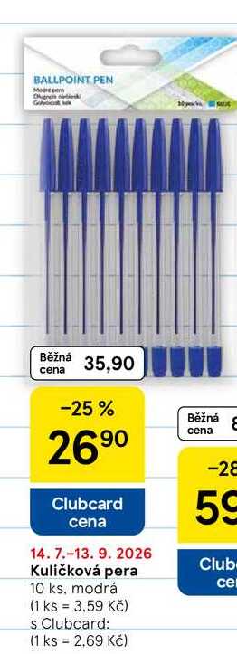 Kuličková pera 10 ks, modrá