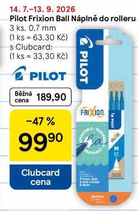 Pilot Frixion Ball Náplně do rolleru, 3 ks, 0,7 mm