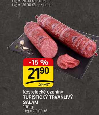 TURISTICKÝ TRVANLIVÝ SALÁM 100 g