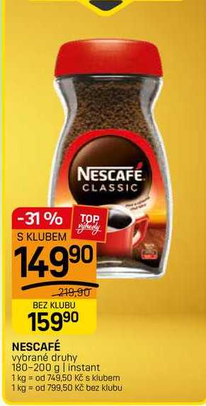 NESCAFÉ vybrané druhy 180-200 g | instant