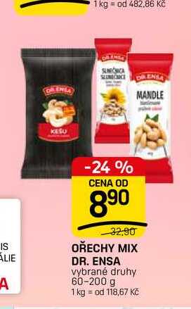 OŘECHY MIX DR. ENSA vybrané druhy 60-200 g