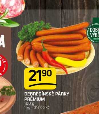 DEBRECÍNSKÉ PÁRKY PRÉMIUM 100 g