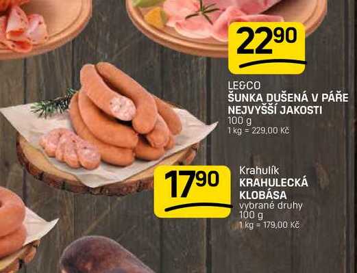 KRAHULECKÁ KLOBÁSA vybrané druhy 100 g