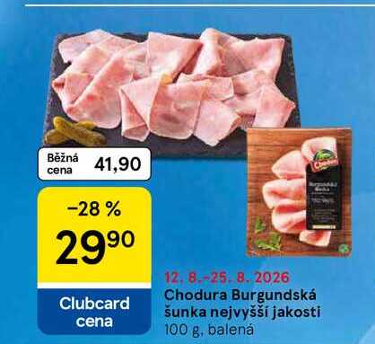 Chodura Burgundská šunka nejvyšší jakosti, 100 g, balená